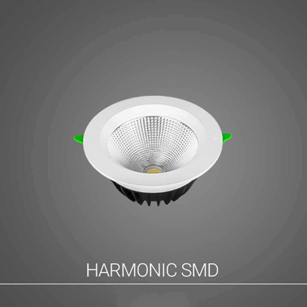 چراغ هارمونیک SMD 30 وات دایره‌ای پارس شعاع توس | چراغ سقفی توکار LED